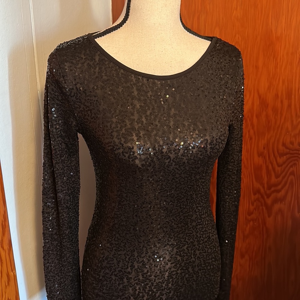 💜💜 Super Slinky Black Sequin Dress Size XS by kensie